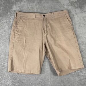 Eddie Bauer Chino Shorts Mens 40 Khaki Cotton Legend Flat Front Classic Casual